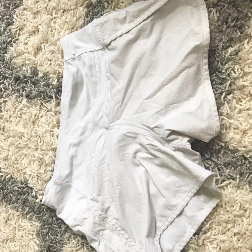 White lululemon speed up shorts